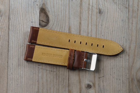Dark brown smooth leather strap