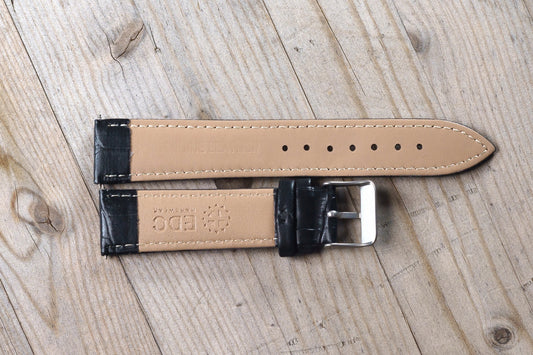 Black Croc Style Leather Strap