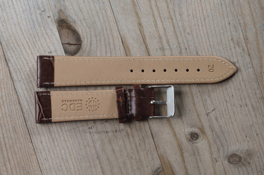 Brown Croc Style Leather Strap