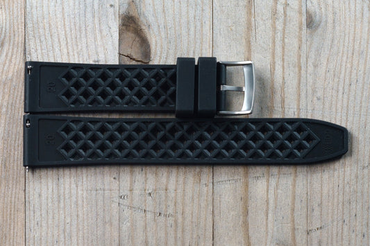 Black Ventilated Rubber Strap