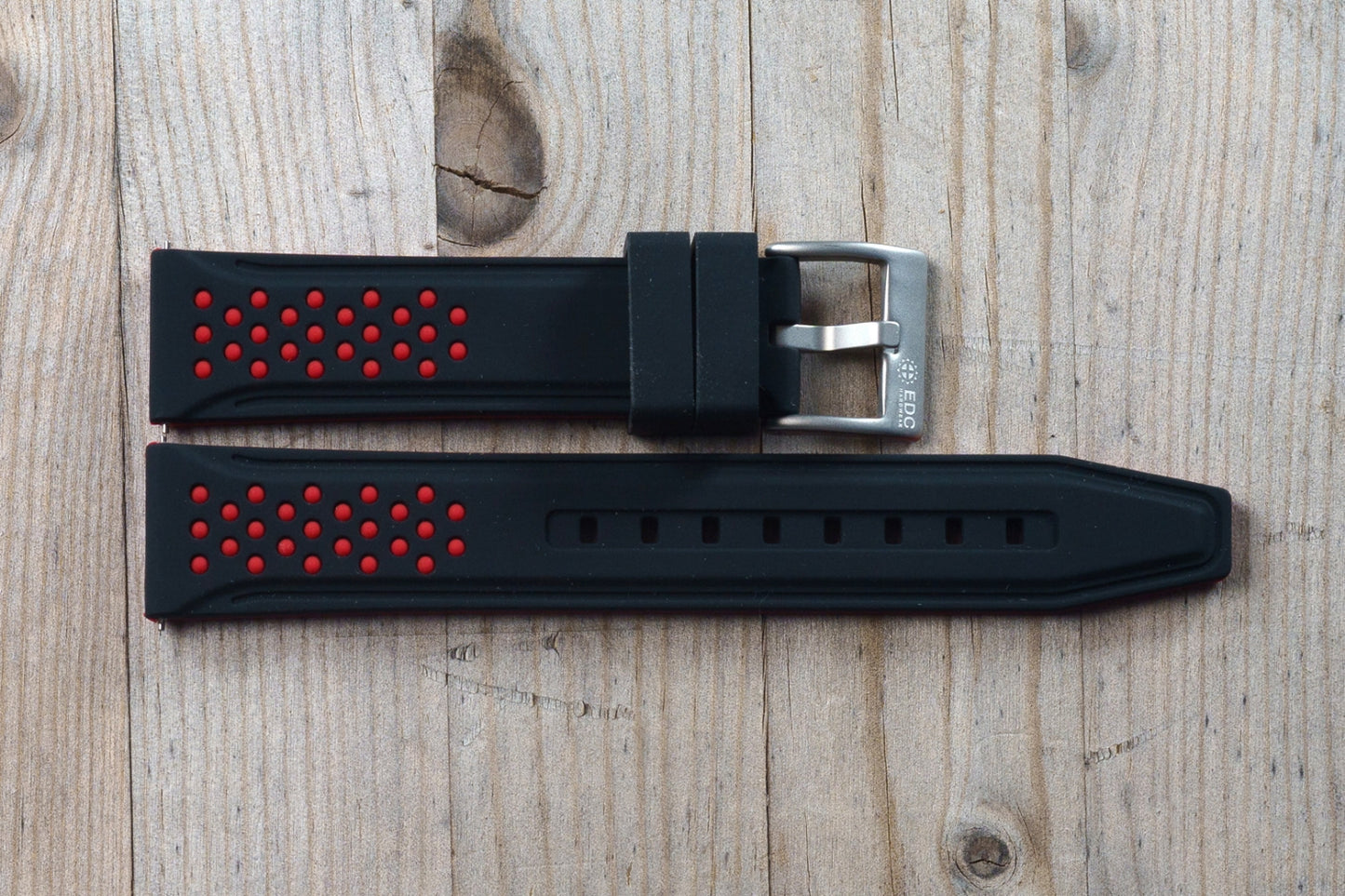 Black and Red Rubber Strap