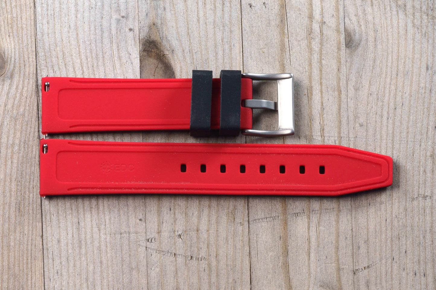 Black and Red Rubber Strap
