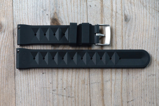 Black Textured Rubber Strap