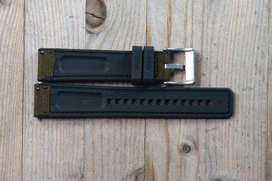 Dark Green Nylon and Rubber Strap
