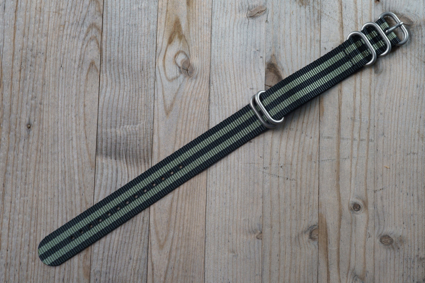 Black and OD Green striped Military style strap