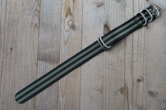 Black and OD Green striped Military style strap
