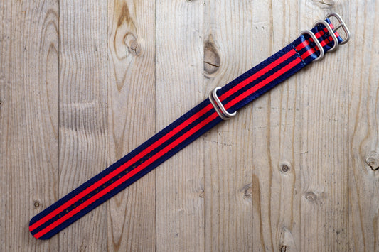 Premium Blue and Red Military style strap