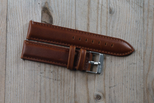 Dark brown smooth leather strap