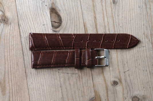 Brown Croc Style Leather Strap