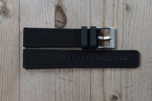 Black Nylon and Rubber Strap