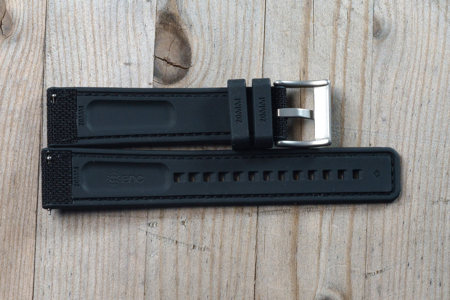 Black Nylon and Rubber Strap