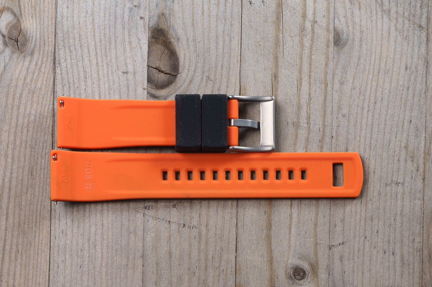 Black and Orange Rubber Strap