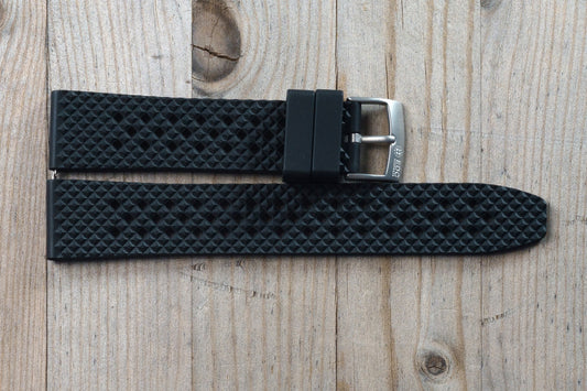 Black Ventilated Rubber Strap
