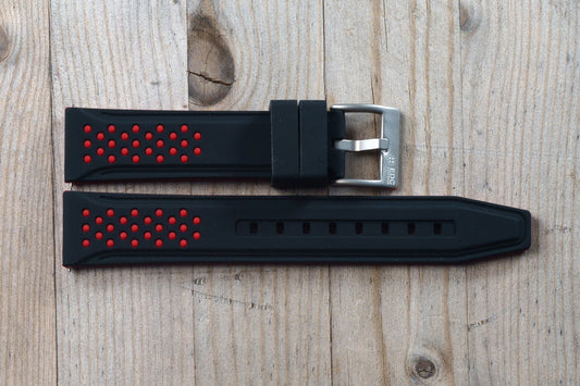 Black and Red Rubber Strap