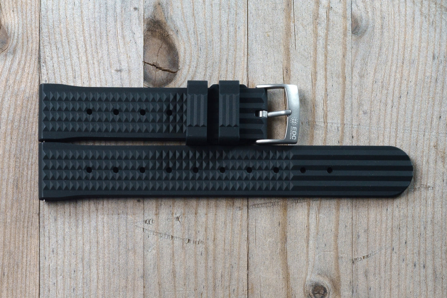 Black Textured Rubber Strap
