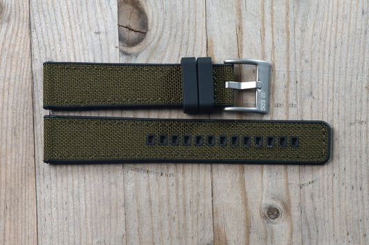 Dark Green Nylon and Rubber Strap