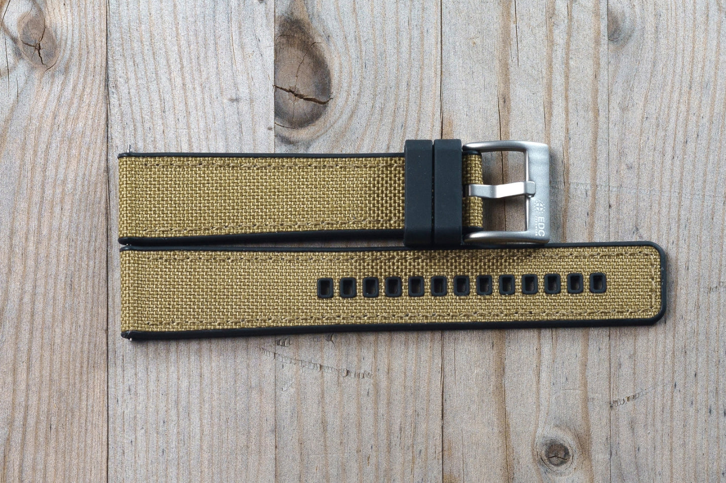 Light Tan Nylon and Rubber Strap