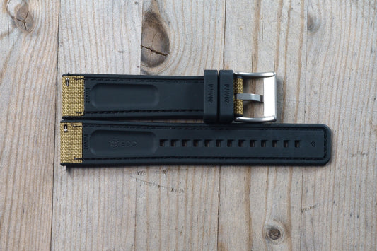 Light Tan Nylon and Rubber Strap